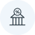 Icon of financial institution with % above