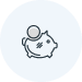 icon of piggy bank with coin