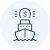 icon of a boat with a $ coin above it