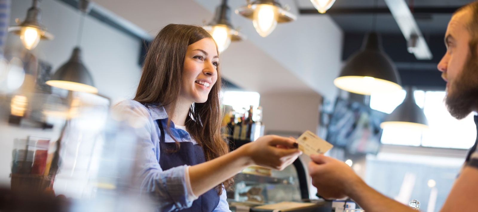 Customer paying with credit card